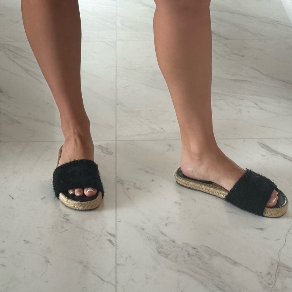 Chanel Women's Black Slide Sandals